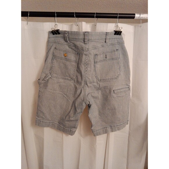 Women’s Duluth Trading Co. Shorts Size 14 Blue White Striped Carpenter Pockets - Picture 3 of 4